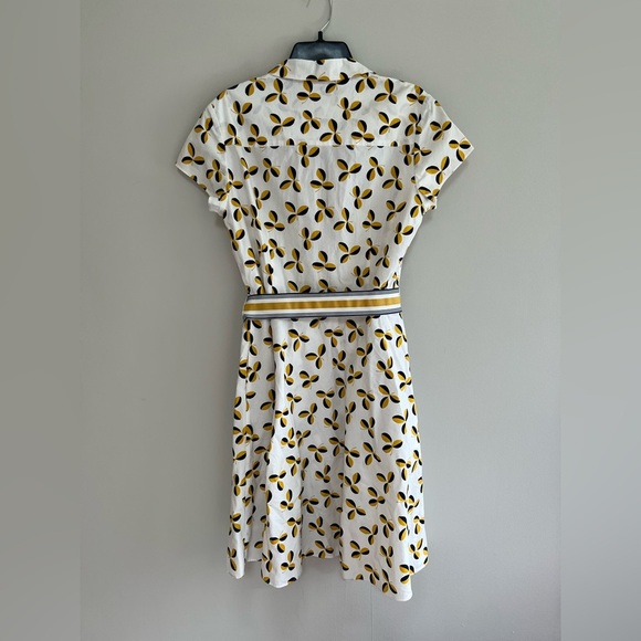 Boden Sophia Shirt Dress in Saffron Yellow Regatta Leaf, size US8R - Picture 3 of 9